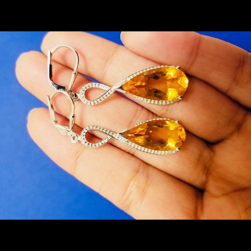 ✨Genuine Citrine Earrings in Sterling Silver ✨